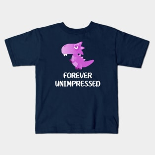 Cute Dinosaur Forever Unimpressed Kids T-Shirt